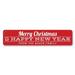 Lizton Sign Shop, Inc Merry Christmas & Happy New Year Family Custom Aluminum Sign Metal | 4 H x 18 W x 0.04 D in | Wayfair 1485A-A418