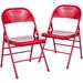 Inbox Zero Oliverson Triple Braced & Double Hinged Metal Folding Chair Metal in Red | 30 H x 18.5 W x 19 D in | Wayfair