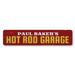 Lizton Sign Shop, Inc Hot Rod Garage Custom Aluminum Sign Metal in Gray/Red/Yellow | 4 H x 18 W x 0.04 D in | Wayfair 1542-A418