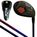 Japan WaZaki Single Hybrid Iron USGA R A Rules Golf Club with Cover,WLIIs Model,Whole Black Oil Finish,No.5, 24 Degree,Mens Regular Flex,55g Graphite Shaft,Plus Half Inch Length