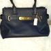 Coach Bags | Coach Swagger Midnight Blue Pebble Leather Satchel | Color: Blue | Size: Os