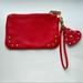 Tory Burch Bags | *Rare* Tory Burch Cherry Red Leather "Hailey" Wristlet Purse W/ Heart Charm | Color: Gold/Red | Size: Os