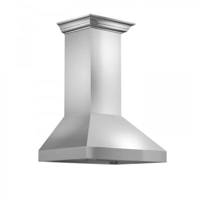 ZLINE 30 in. Wall Mount Range Hood in Stainless Steel with Crown Molding (597CRN-30) - ZLINE Kitchen and Bath 597CRN-30