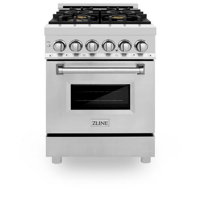 ZLINE 24 in. 2.8 cu. ft. Professional Dual Fuel Range in Stainless Steel with Brass Burners (RA-BR-24) - ZLINE Kitchen and Bath RA-BR-24