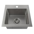ZLINE Donner 15 inch Topmount Single Bowl Bar Sink in DuraSnow® Stainless Steel (STS-15S) - ZLINE Kitchen and Bath STS-15S