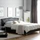 Lit Capitonné Milano Design Confort Et Style Pour Votre Chambre - Noir - 160x200, Polyuréthane,