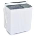 Costway Twin Tub Portable Washing Machine with Timer Control and Drain Pump for Apartment-Gray