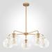 5-Light Modern Dimmable Sputnik Glass Bubble Island Chandelier with Clear Glass Globe