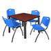 Inbox Zero Kee Square Breakroom Table Top, 4 M Stack Chairs Metal in Black | 30 H x 29 W x 29 D in | Wayfair E66C31AD139F4E98BB989D0996F45065