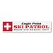 Lizton Sign Shop, Inc Ski Patrol Rescue Unit Aluminum Sign Metal in Gray/Red/White | 4 H x 18 W x 0.04 D in | Wayfair 1993-A418