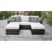 Wade Logan® Averionna 98" Wide Outdoor U-Shaped Patio Sectional w/ Cushions All - Weather Wicker in Blue/White | 30 H x 98 W x 63 D in | Wayfair