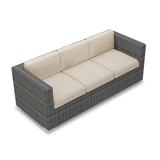 Wade Logan® Suffern 89.75" Wide Patio Sofa w/ Sunbrella Cushions Metal in White | 32.25 H x 89.75 W x 34.75 D in | Wayfair