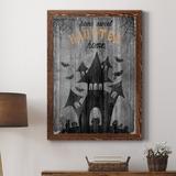 Wexford Home Haunted House - Picture Frame Advertisements on Canvas Metal in Black/Blue/Green | 32 H x 23 W in | Wayfair BARN08-42485-S04C