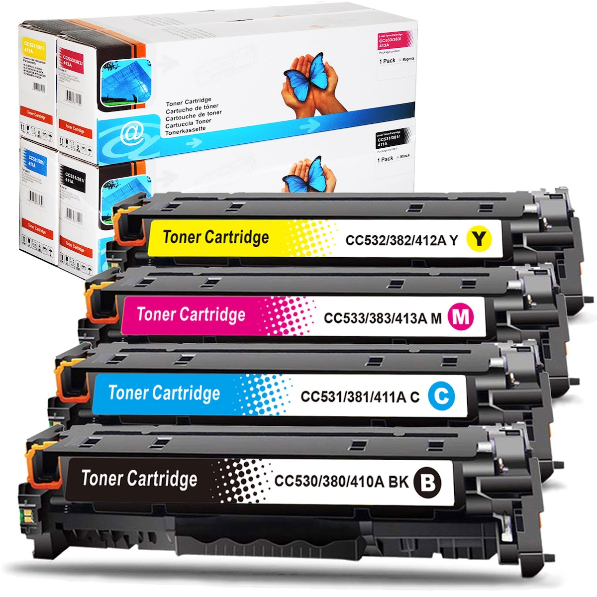 4 TonerSet für HP Color LaserJet CP2020 Series Tonerkassetten kompatibel HP-304A alle Farben von Gigao Image