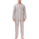 JINSHI Men’s Pyjamas Cotton Check Fleece Sleepwear Long Sleeve Pyjama Top & Bottoms Soft Comfy Lounge Wear Pj Set JS52 Size L