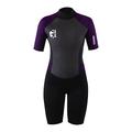 Gul Womens G-Force 3mm Back Zip Shorty Wetsuit - Black Mulberry - Easy Stretch - 80% D-Flex panels for durability