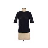 Ann Taylor Short Sleeve Top Blue Solid Crew Neck Tops - Women's Size X-Small