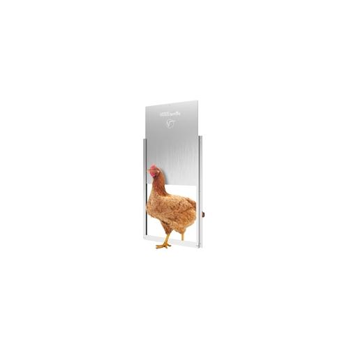 Hühnerklappe Tür-Set - extra große Hühner-Schiebetür für automatische Hühnerklappe, Alu 300 x 400mm