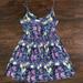 Anthropologie Dresses | Bb Dakota Anthropologie Watercolor Floral Dress Xs | Color: Green/Purple | Size: Xs
