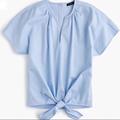 J. Crew Tops | J. Crew Short Sleeve Split V-Neck Blue Top Shirt S | Color: Blue | Size: S