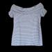 J. Crew Tops | J. Crew Striped "Off The Shoulder" 100% Cotton Tee | Color: Black/White | Size: M