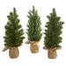 15" Mini Cypress and Pine Artificial Tree (Set of 3) - H 15 In. W: 4 In. D: 4 In.