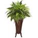 32" Mixed Greens and Fern Artificial Plant in Decorative Stand - 24"W x 24"D x 32"H