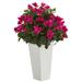 Bougainvillea Artificial Plant in White Tower Planter - 22"W x 22"D x 31"H