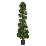 5.5' English Ivy Topiary Spiral Artificial Tree UV Resistant (Indoor/Outdoor) - 13"D x 13"W x 66"H