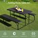 Costway Folding Picnic Table & Bench Set for Camping BBQ w/ Steel - See Details