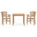 vidaXL 3 Piece Patio Dining Set Solid Teak Wood