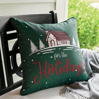 Christmas Home For The Holidays Reversible Pillow ...
