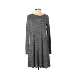 Gap Casual Dress - Sweater Dress Crew Neck Long Sleeve: Gray Marled Dresses - Women's Size Small