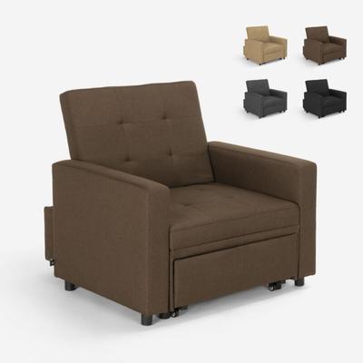Platzsparendes modernes Design Einzelsessel Bett mit Armlehnen Brooke - Braun