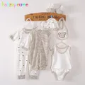 Barboteuse 100% coton à manches longues pour bébé garçon et fille combinaison pour enfant en bas