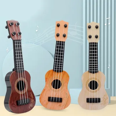 Mini guitare jouet en bois pour tout-petits Instruments de musique pour enfants débutants couleur