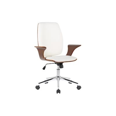 CLP Bürostuhl Burbank walnuss/weiß/Kunstleder Image