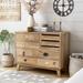 Hira Rustic 26-inches Tall Natural Solid Mango Wood Multi-storage Bedside Chest