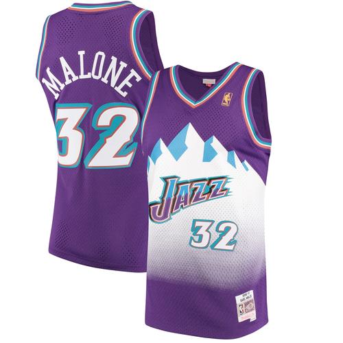 Lila Mitchell & Ness Karl Malone Utah Jazz 1996/97 Hardwood Classics Swingman-Trikot für Herren