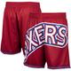 "Men's Mitchell & Ness Red Philadelphia 76ers Hardwood Classics Big Face 2.0 Shorts"