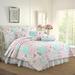 Ophelia & Co. Fullilove Pink/Blue Microfiber Reversible Quilt Set Polyester/Polyfill | Twin Quilt + 1 Shams + 3 Throw Pillows | Wayfair