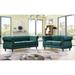 US Pride Charlot Velvet Chesterfield Rolled Arm 2-Piece Living Room Set