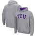 Men's Colosseum Heather Gray TCU Horned Frogs Arch & Logo 3.0 Pullover Hoodie