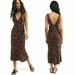 Free People Dresses | Free People Ohh La La Brown Black Midi Dress 12 | Color: Black/Brown | Size: 12
