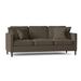 Langley Street® Del Lago 88.5" Square Arm Sofa Faux Leather/Polyester in Brown/Orange/Pink | 38.5 H x 88.5 W x 37.5 D in | Wayfair