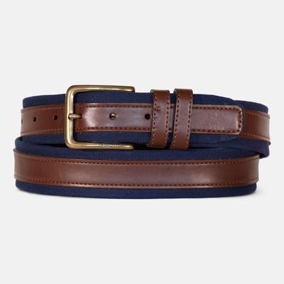 Nautica Men's Faux-Leather-Trimmed Belt Brown Ston...