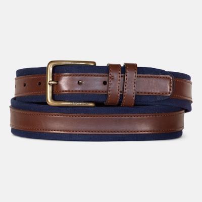 Nautica Men's Faux-Leather-Trimmed Belt Brown Stone, 42W