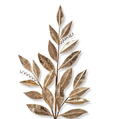 Metallic Glitter Magnolia Leaf Stem, Set of Six - Frontgate