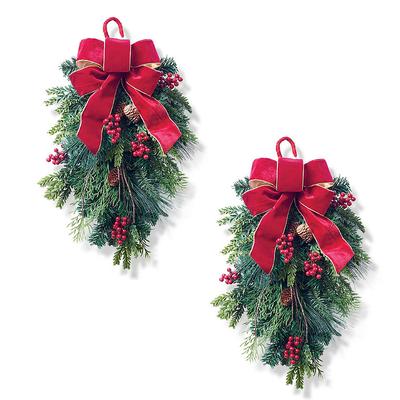 Set of 2 Christmas Cheer Chairback Swag - Frontgate