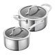 Kuhn Rikon Allround 2-Piece Casserole Pot and Saucepan Set, Stainless Steel